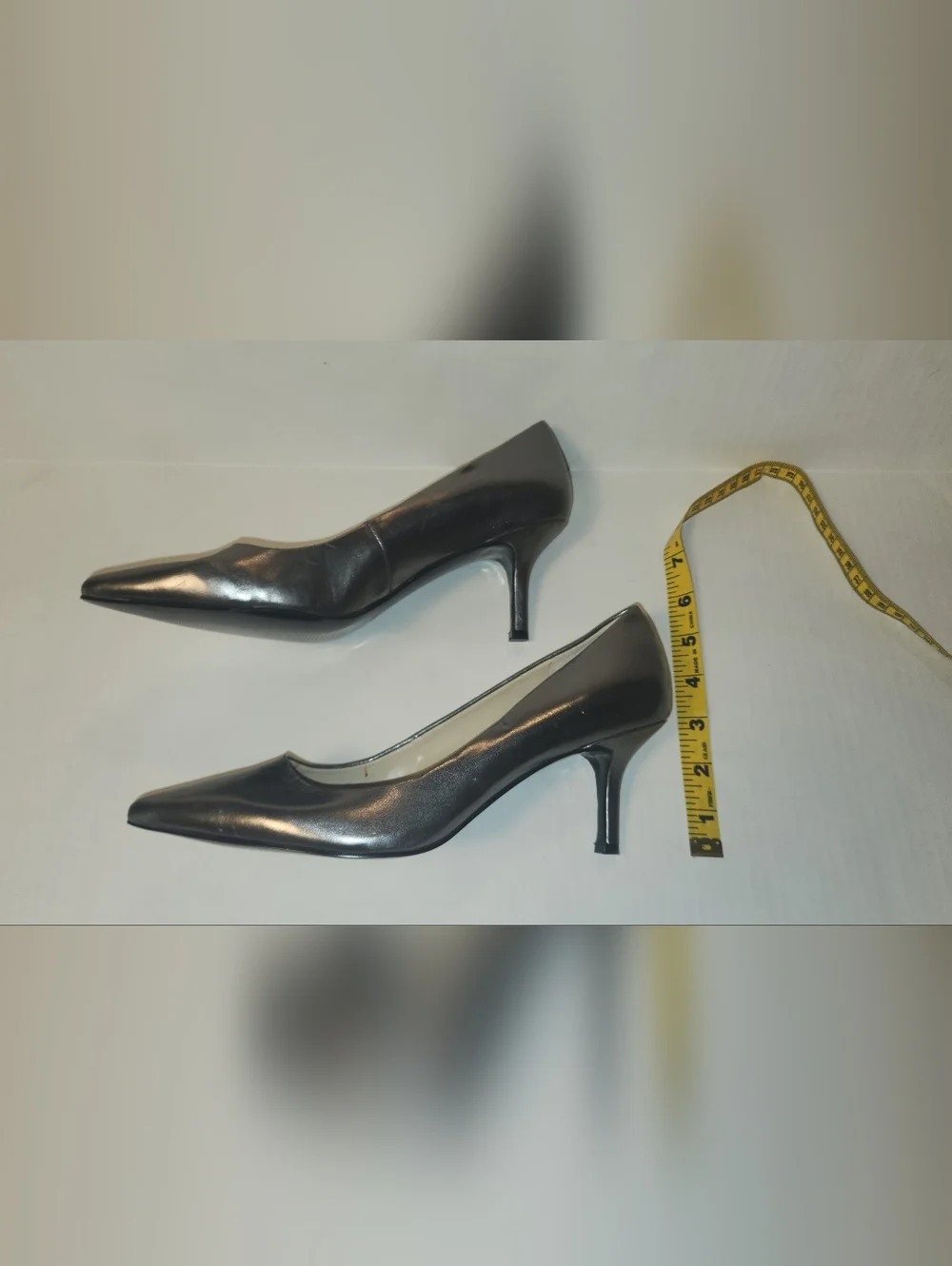 Nine West Chrissie Metallic Silver Pointed Toe High Heels Kitten Heel 8 NWT NWOB